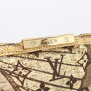 LOUIS VUITTON Monogram Brocade Tari Clutch Bag Gold M93142 LV Auth 208412V-14