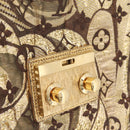 LOUIS VUITTON Monogram Brocade Tari Clutch Bag Gold M93142 LV Auth 208412V-15