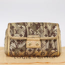 LOUIS VUITTON Monogram Brocade Tari Clutch Bag Gold M93142 LV Auth 208412V-21