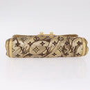 LOUIS VUITTON Monogram Brocade Tari Clutch Bag Gold M93142 LV Auth 208412V-7