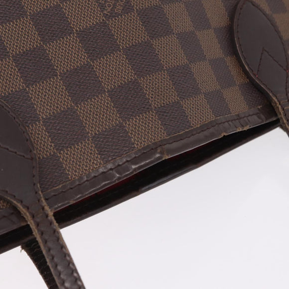 LOUIS VUITTON Damier Ebene Neverfull MM Tote Bag N51105 LV Auth 208414