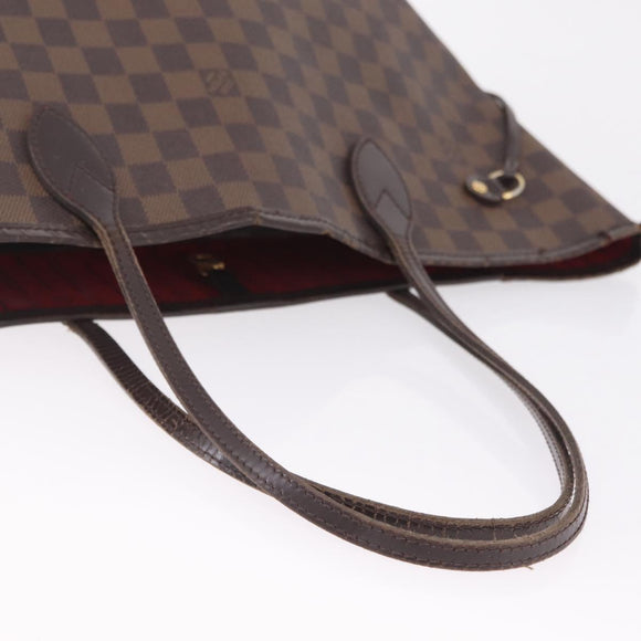 LOUIS VUITTON Damier Ebene Neverfull MM Tote Bag N51105 LV Auth 208414
