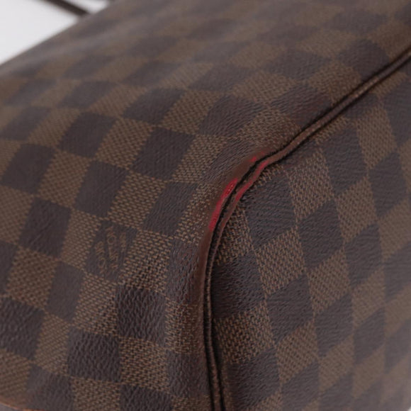 LOUIS VUITTON Damier Ebene Neverfull MM Tote Bag N51105 LV Auth 208414