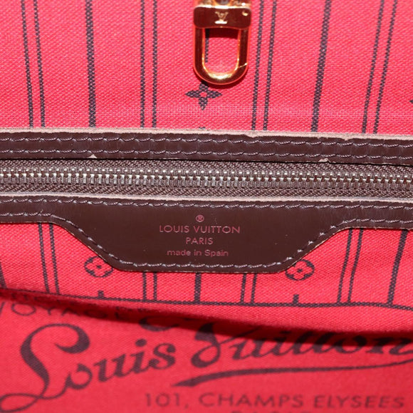 LOUIS VUITTON Damier Ebene Neverfull MM Tote Bag N51105 LV Auth 208414