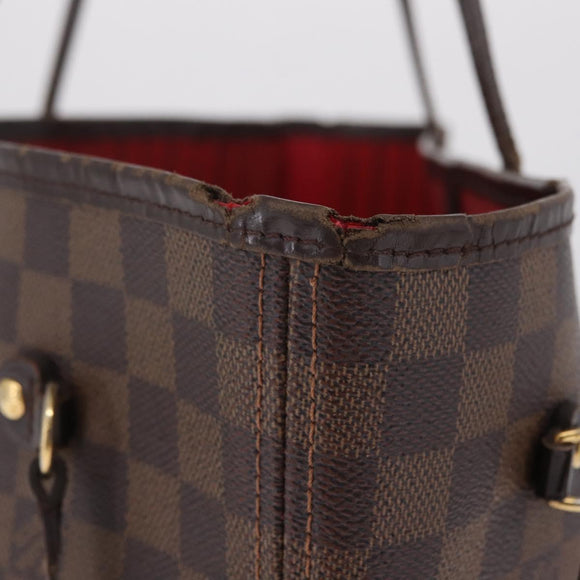 LOUIS VUITTON Damier Ebene Neverfull MM Tote Bag N51105 LV Auth 208414