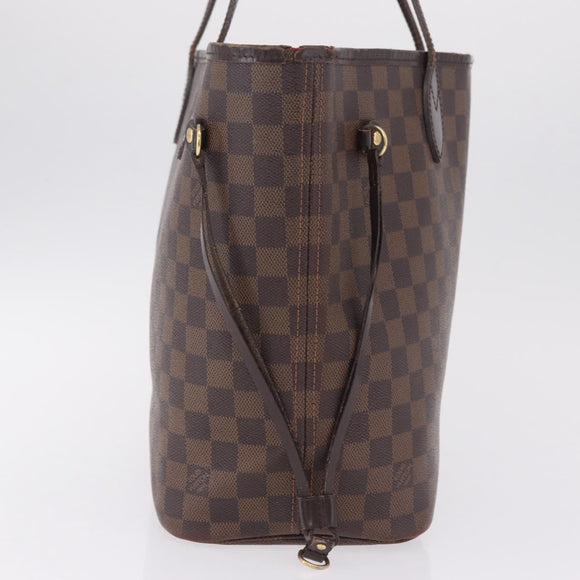 LOUIS VUITTON Damier Ebene Neverfull MM Tote Bag N51105 LV Auth 208414