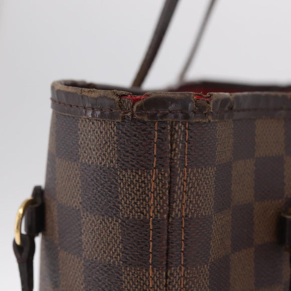 LOUIS VUITTON Damier Ebene Neverfull MM Tote Bag N51105 LV Auth 208414