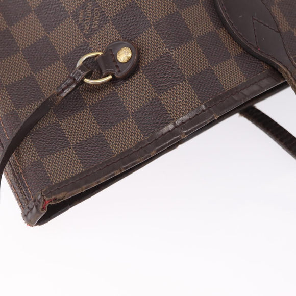 LOUIS VUITTON Damier Ebene Neverfull MM Tote Bag N51105 LV Auth 208414