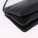 CELINE trio Shoulder Bag Leather Black Gold Auth 208418A-14