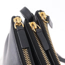 CELINE trio Shoulder Bag Leather Black Gold Auth 208418A-17