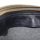 CELINE trio Shoulder Bag Leather Black Gold Auth 208418A-18