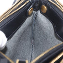 CELINE trio Shoulder Bag Leather Black Gold Auth 208418A-23