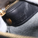 CELINE trio Shoulder Bag Leather Black Gold Auth 208418A-28