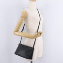 CELINE trio Shoulder Bag Leather Black Gold Auth 208418A-29