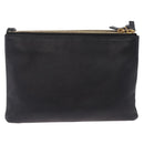 CELINE trio Shoulder Bag Leather Black Gold Auth 208418A-3