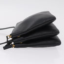 CELINE trio Shoulder Bag Leather Black Gold Auth 208418A-5