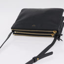 CELINE trio Shoulder Bag Leather Black Gold Auth 208418A-6