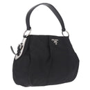 PRADA Shoulder Bag Nylon Black Silver Auth 208419V-1