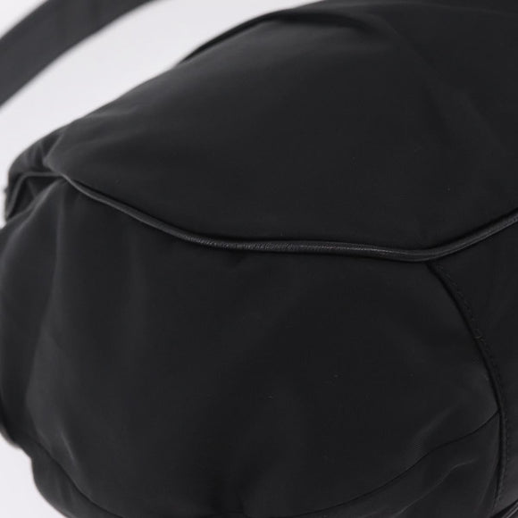 PRADA Shoulder Bag Nylon Black Silver Auth 208419V