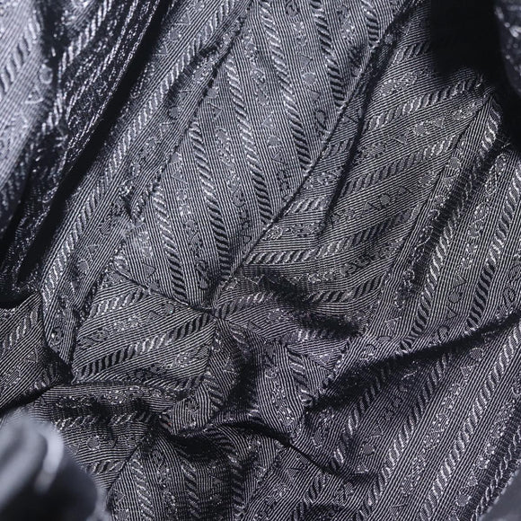 PRADA Shoulder Bag Nylon Black Silver Auth 208419V