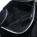PRADA Shoulder Bag Nylon Black Silver Auth 208419V-20