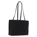 Salvatore Ferragamo Chain Tote Bag Nylon Black Gold Auth 208420-1