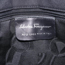 Salvatore Ferragamo Chain Tote Bag Nylon Black Gold Auth 208420-15
