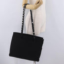 Salvatore Ferragamo Chain Tote Bag Nylon Black Gold Auth 208420-26