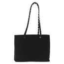 Salvatore Ferragamo Chain Tote Bag Nylon Black Gold Auth 208420-3