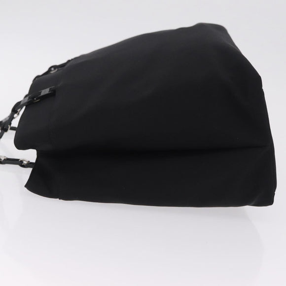 Salvatore Ferragamo Chain Tote Bag Nylon Black Gold Auth 208420