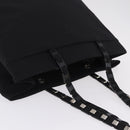 Salvatore Ferragamo Chain Tote Bag Nylon Black Gold Auth 208420-6