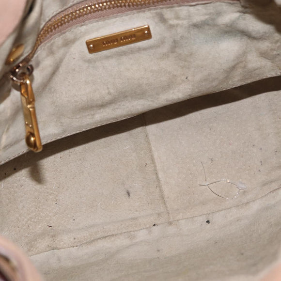 Miu Miu Hand Bag Leather Pink Gold Auth 208423