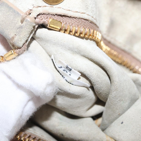 Miu Miu Hand Bag Leather Pink Gold Auth 208423