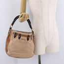 Miu Miu Hand Bag Leather Pink Gold Auth 208423-25