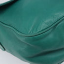 LOEWE Shoulder Bag Leather Green Gold Auth 208425-11