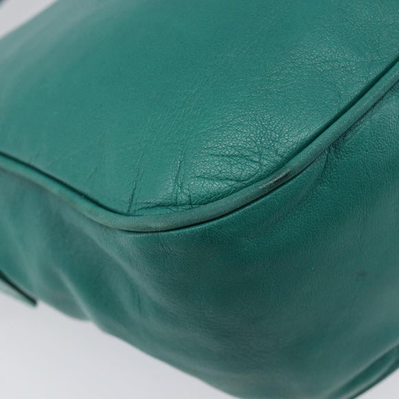 LOEWE Shoulder Bag Leather Green Gold Auth 208425
