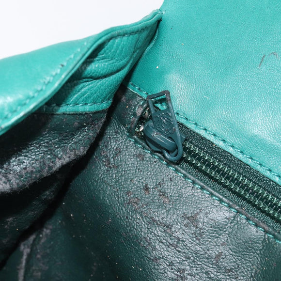 LOEWE Shoulder Bag Leather Green Gold Auth 208425