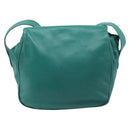 LOEWE Shoulder Bag Leather Green Gold Auth 208425-3