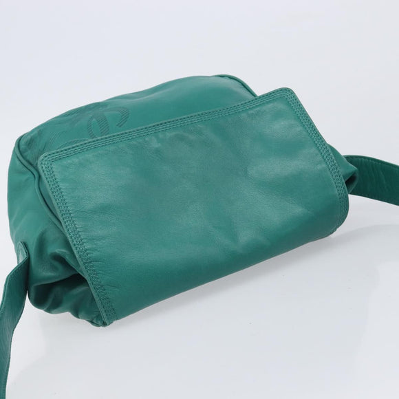 LOEWE Shoulder Bag Leather Green Gold Auth 208425