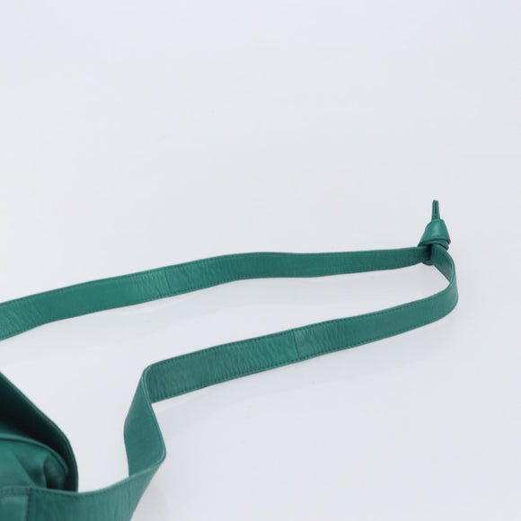 LOEWE Shoulder Bag Leather Green Gold Auth 208425
