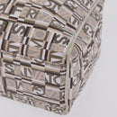 Salvatore Ferragamo Hand Bag PVC Canvas White Silver Auth 208428-14