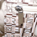 Salvatore Ferragamo Hand Bag PVC Canvas White Silver Auth 208428-20
