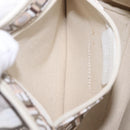 Salvatore Ferragamo Hand Bag PVC Canvas White Silver Auth 208428-21