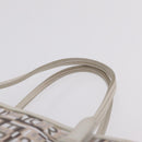 Salvatore Ferragamo Hand Bag PVC Canvas White Silver Auth 208428-9