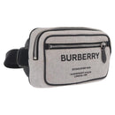 BURBERRY Body Bag Canvas Gray Silver Auth 208431A-1