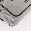BURBERRY Body Bag Canvas Gray Silver Auth 208431A-13