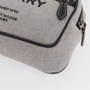 BURBERRY Body Bag Canvas Gray Silver Auth 208431A-14