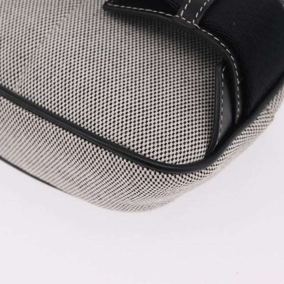 BURBERRY Body Bag Canvas Gray Silver Auth 208431A