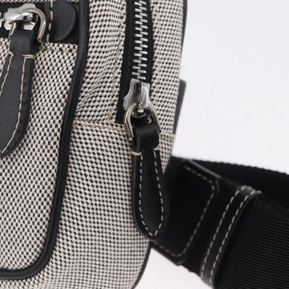 BURBERRY Body Bag Canvas Gray Silver Auth 208431A