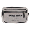 BURBERRY Body Bag Canvas Gray Silver Auth 208431A-2